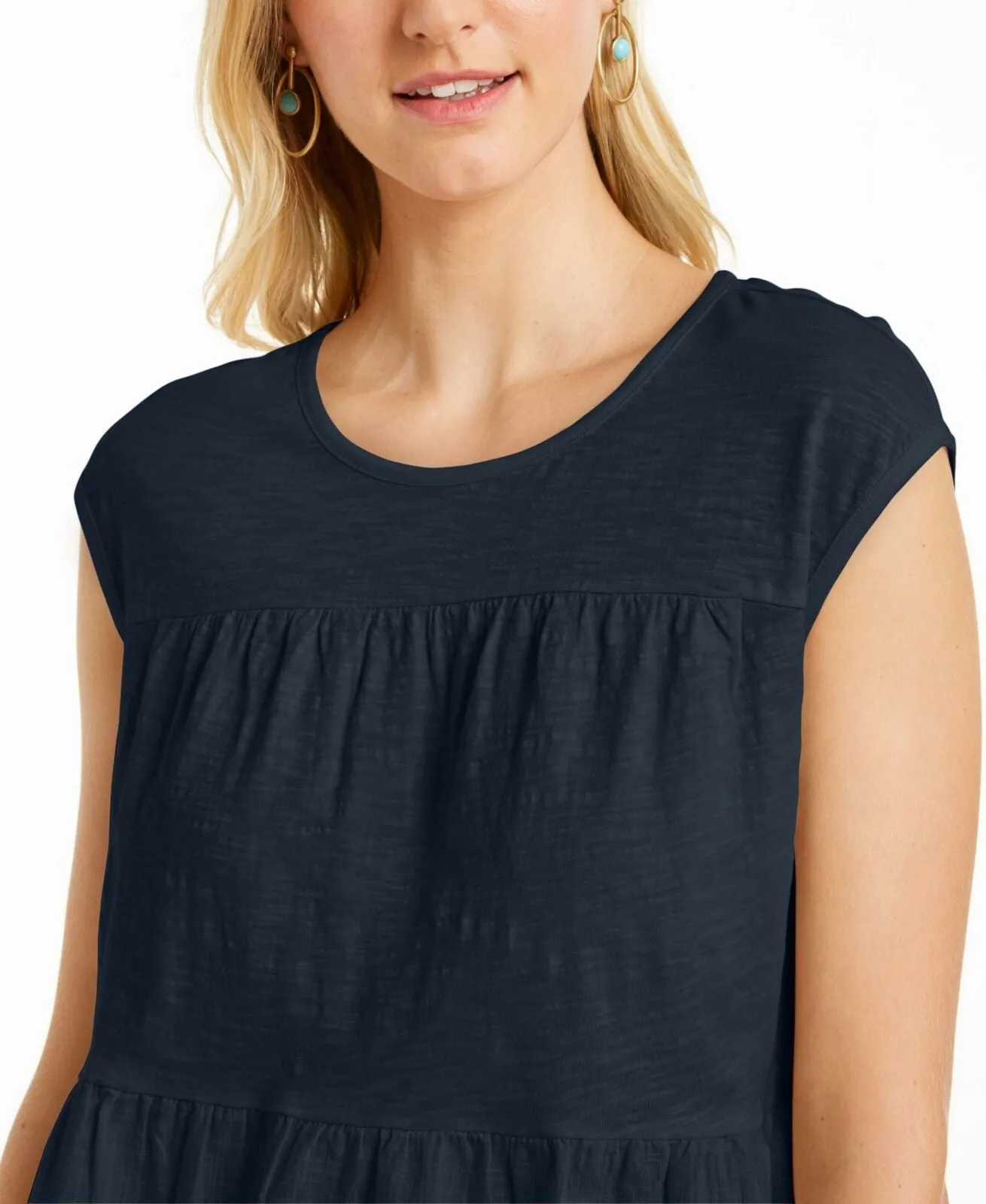 Style & Co. Women's Cotton Mixed Media Tiered Tank Top