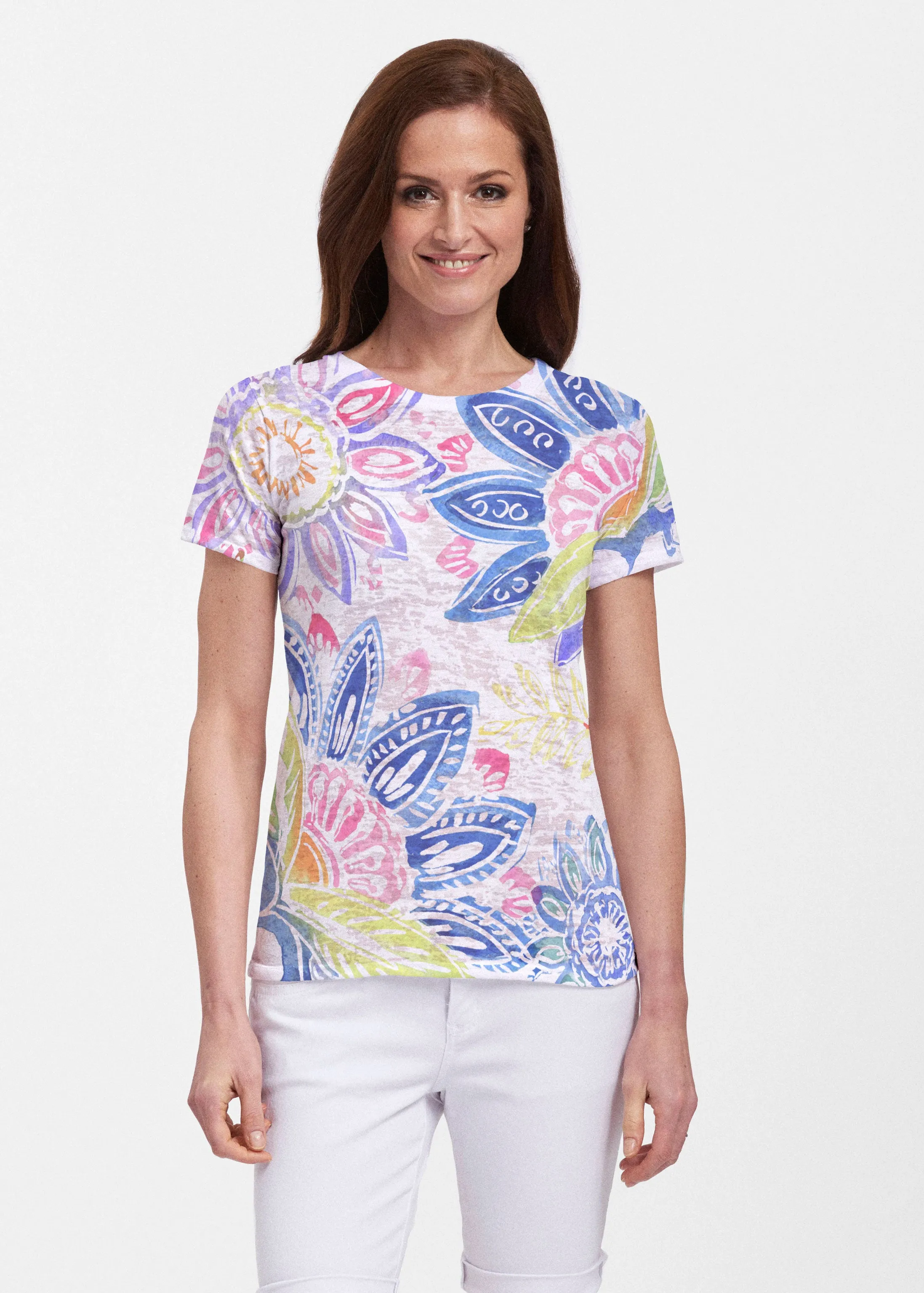 Summertime (13421) ~ Sheer Short Sleeve Crew Shirt