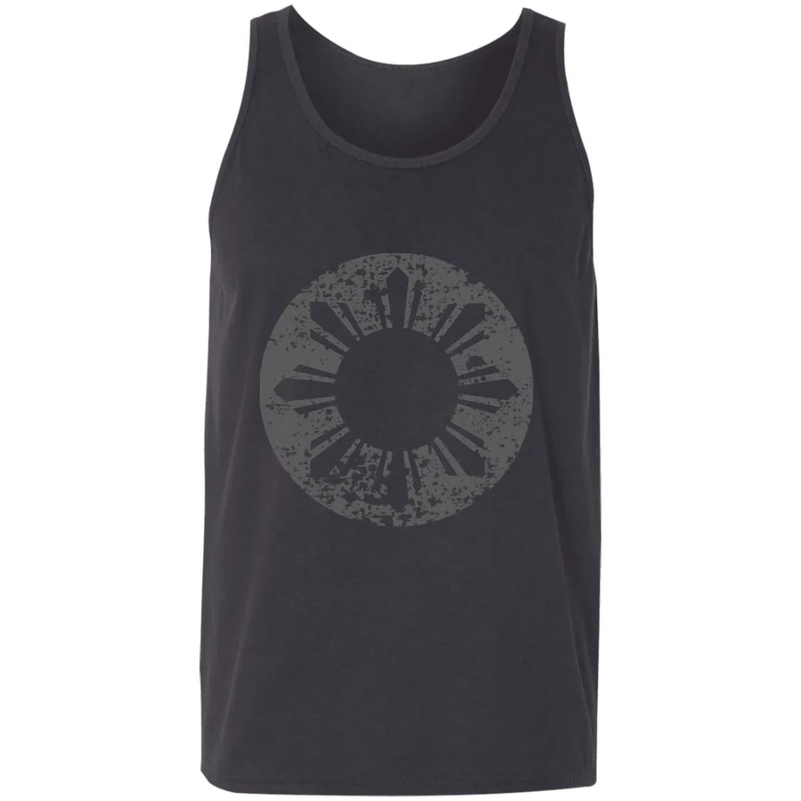 Sun and Stars in Circle Distressed Unisex Cotton Tank Top