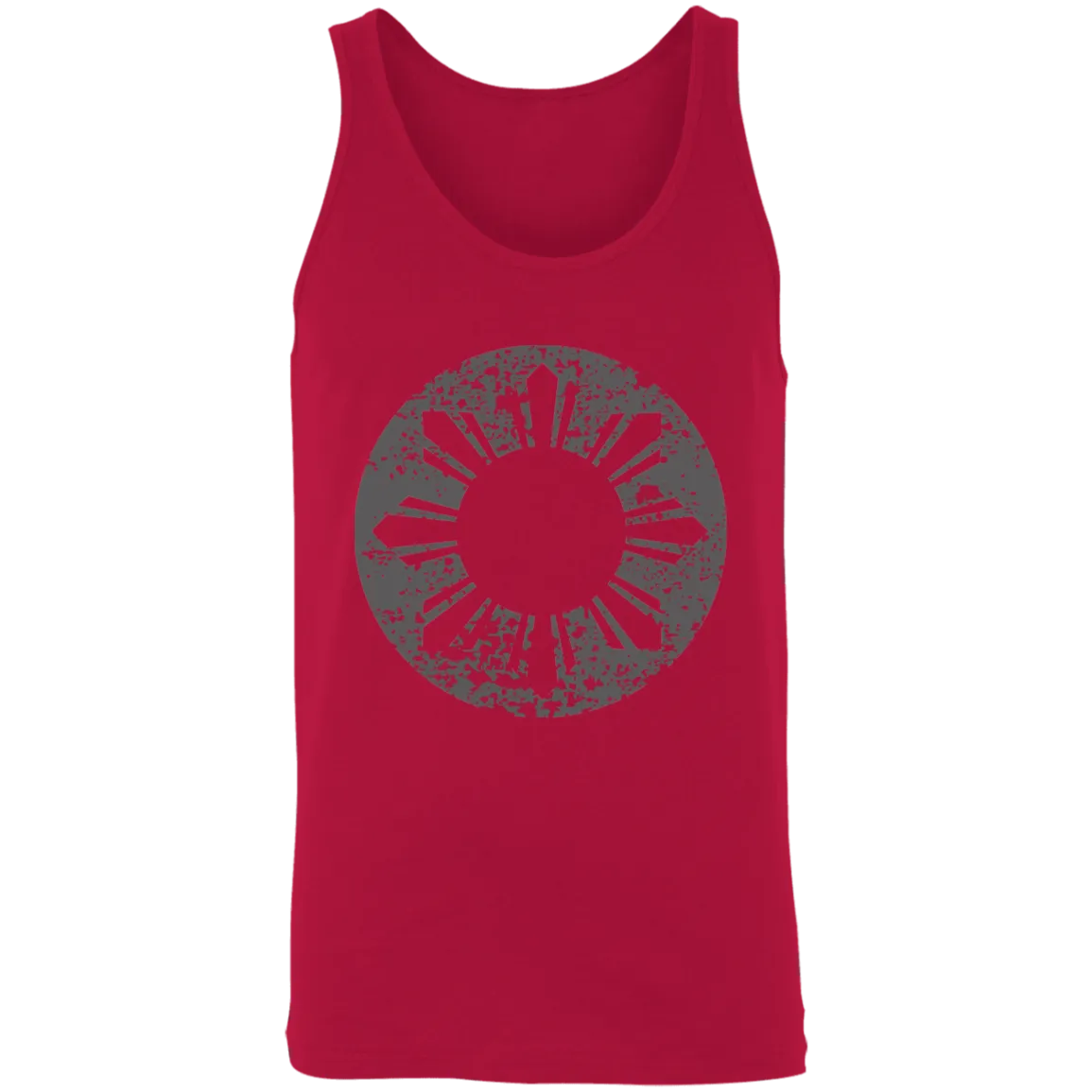 Sun and Stars in Circle Distressed Unisex Cotton Tank Top