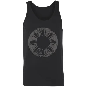 Sun and Stars in Circle Distressed Unisex Cotton Tank Top
