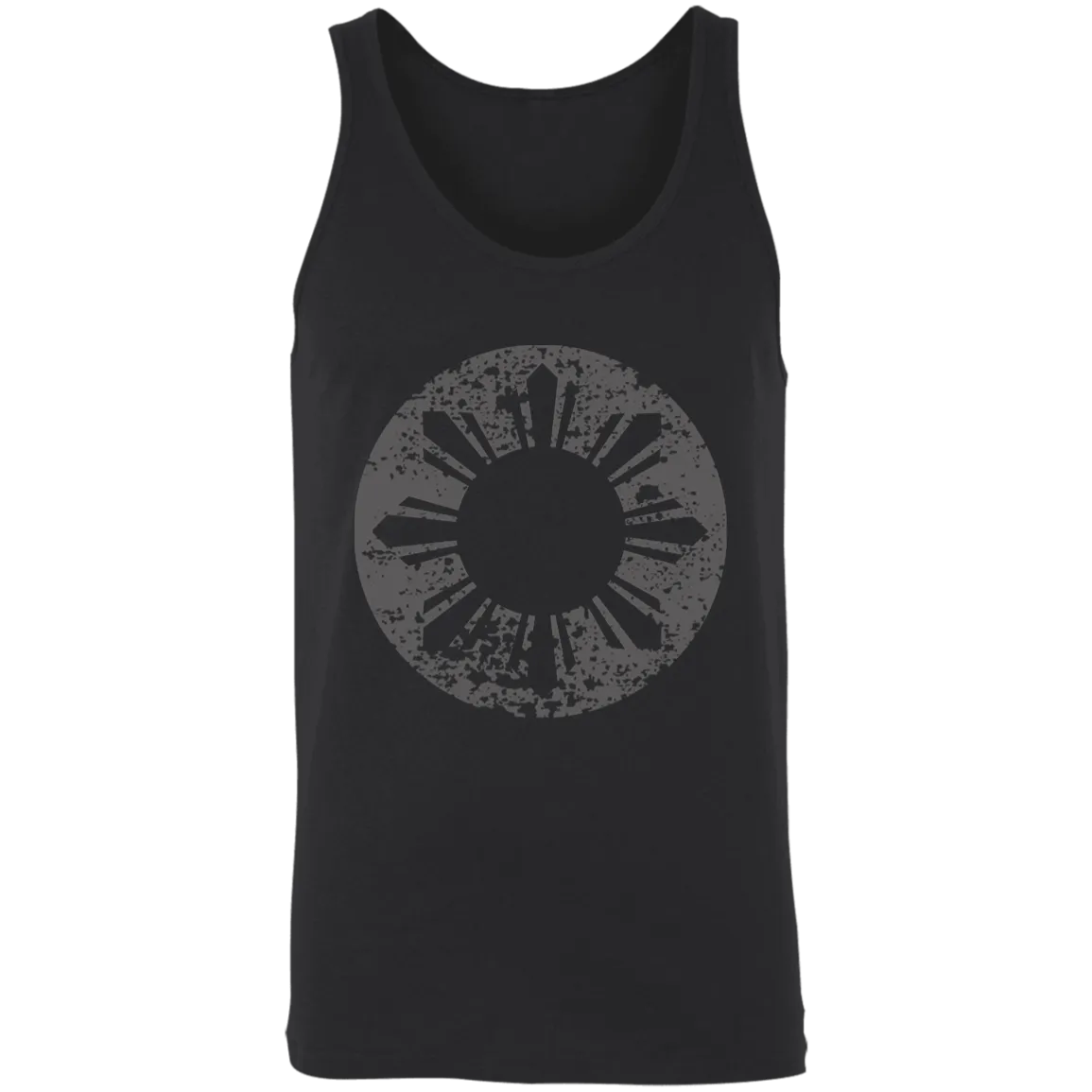 Sun and Stars in Circle Distressed Unisex Cotton Tank Top