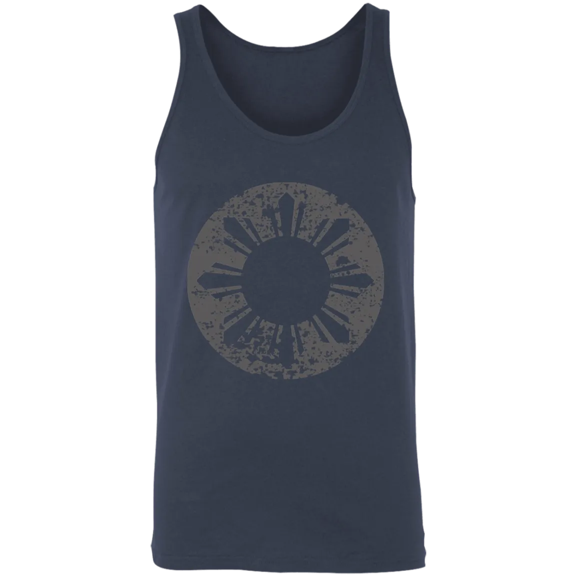 Sun and Stars in Circle Distressed Unisex Cotton Tank Top
