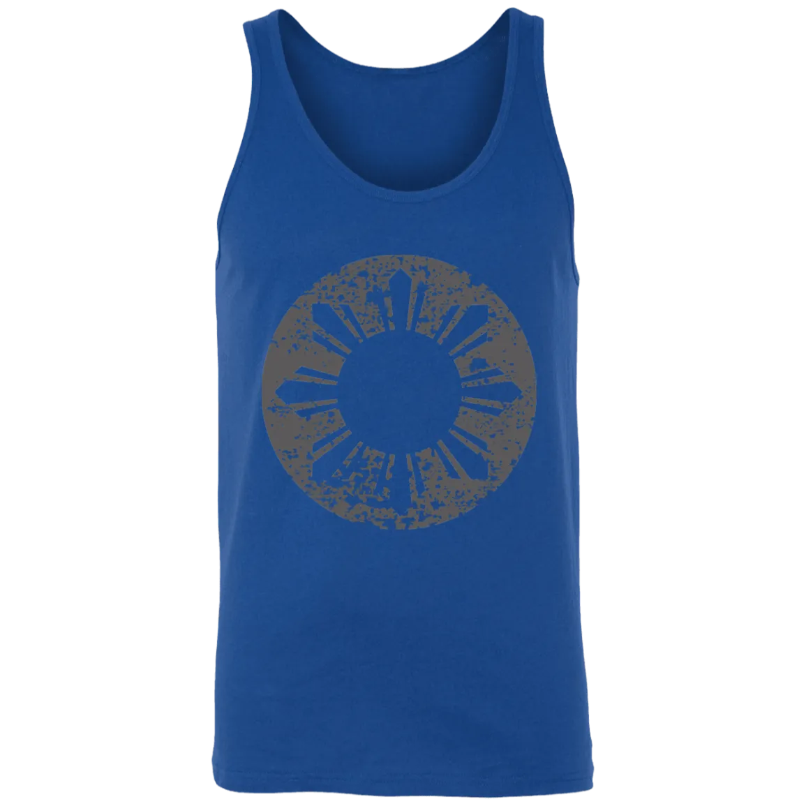 Sun and Stars in Circle Distressed Unisex Cotton Tank Top
