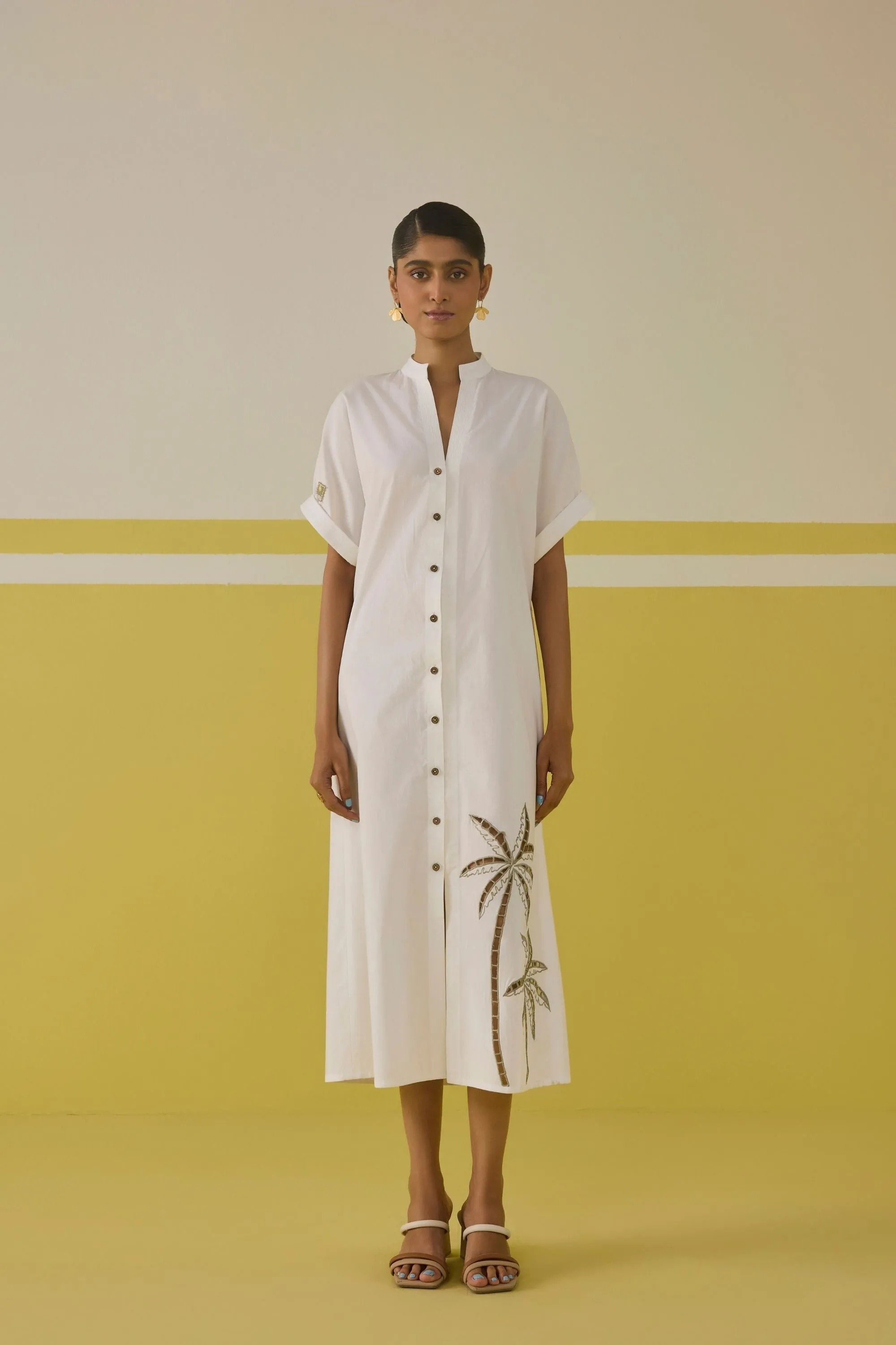 Sunshine Palm Organic Cotton Maxi Dress