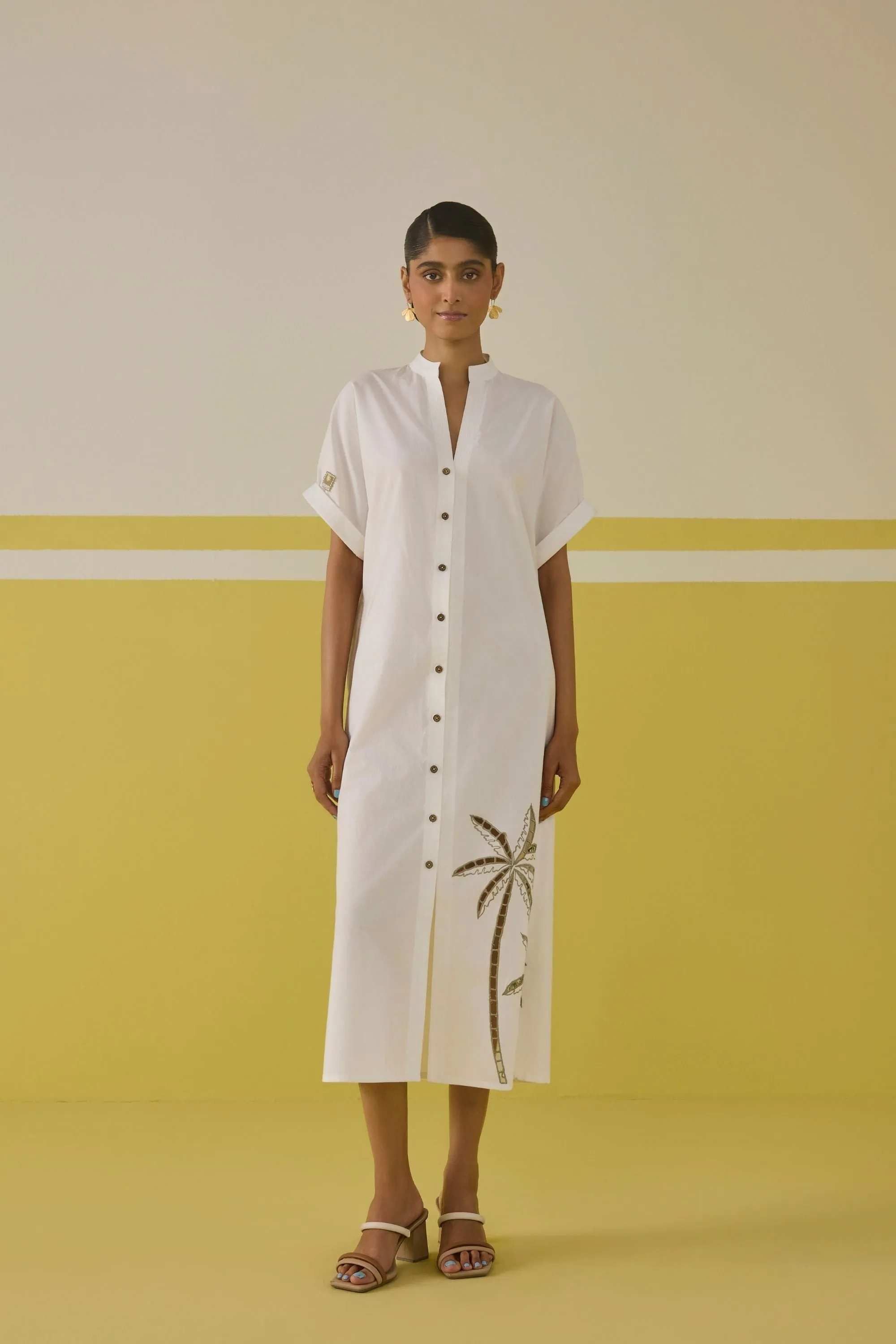 Sunshine Palm Organic Cotton Maxi Dress