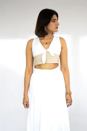 Svoboda White and Beige Top