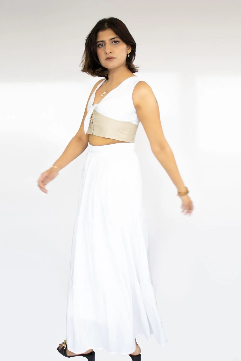 Svoboda White and Beige Top
