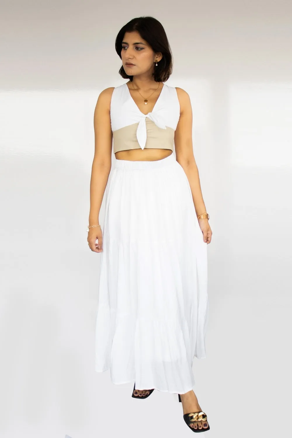 Svoboda White and Beige Top