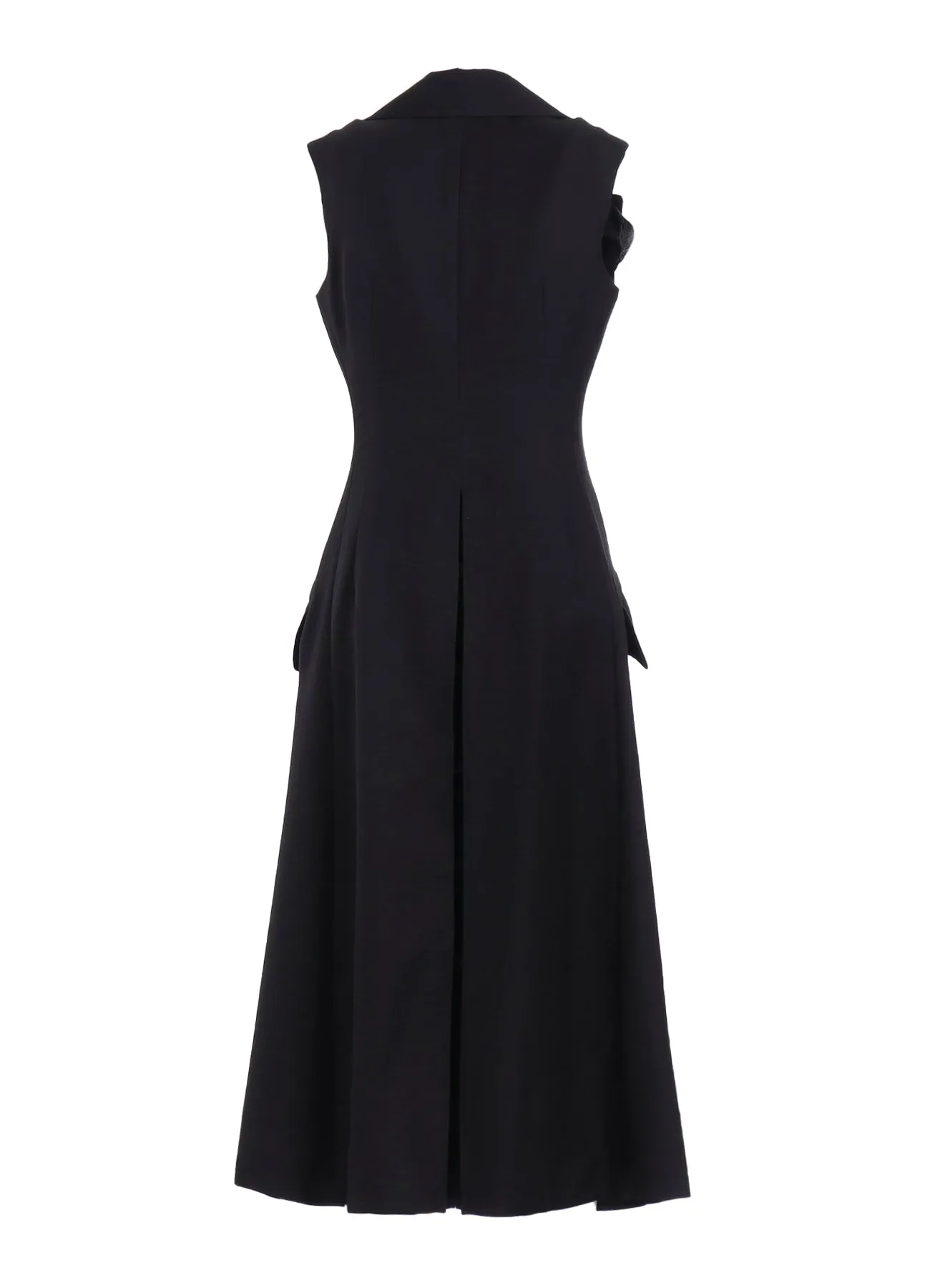S/W TWILL FRONT DRAPED SLEEVELESS DRESS