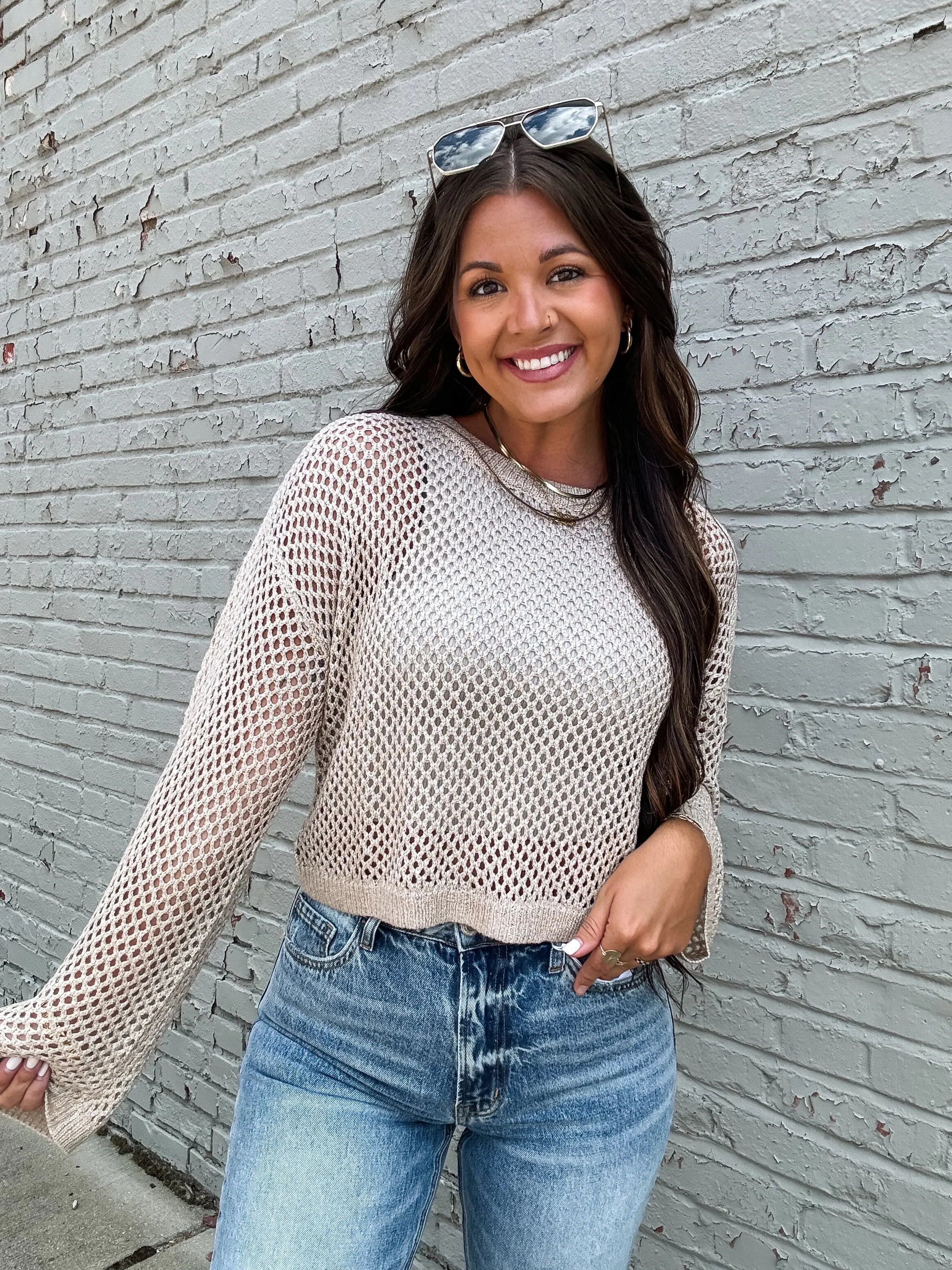 SWEET AFFECTION TOP-TAUPE