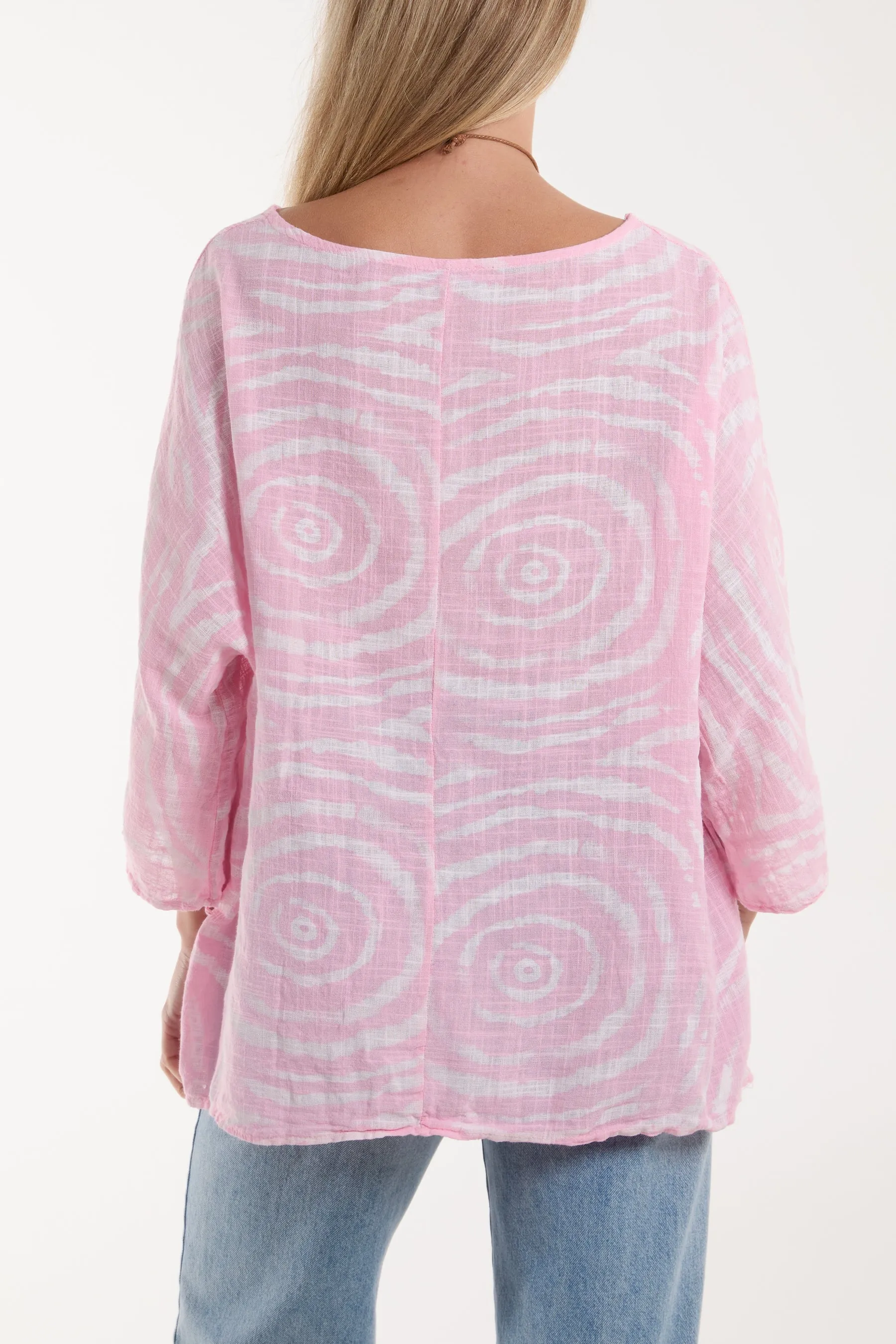 Swirl Necklace 3/4 Sleeve Blouse