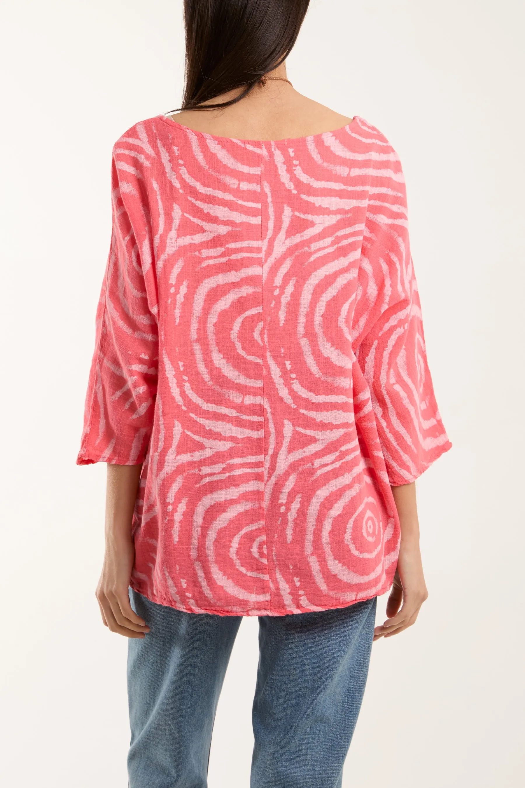 Swirl Necklace 3/4 Sleeve Blouse