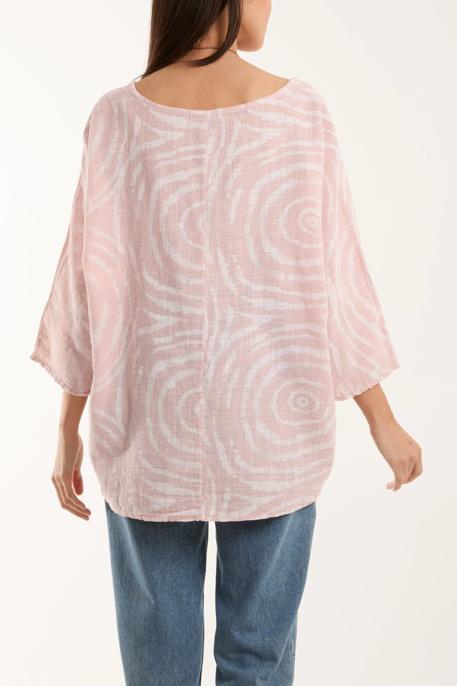 Swirl Necklace 3/4 Sleeve Blouse