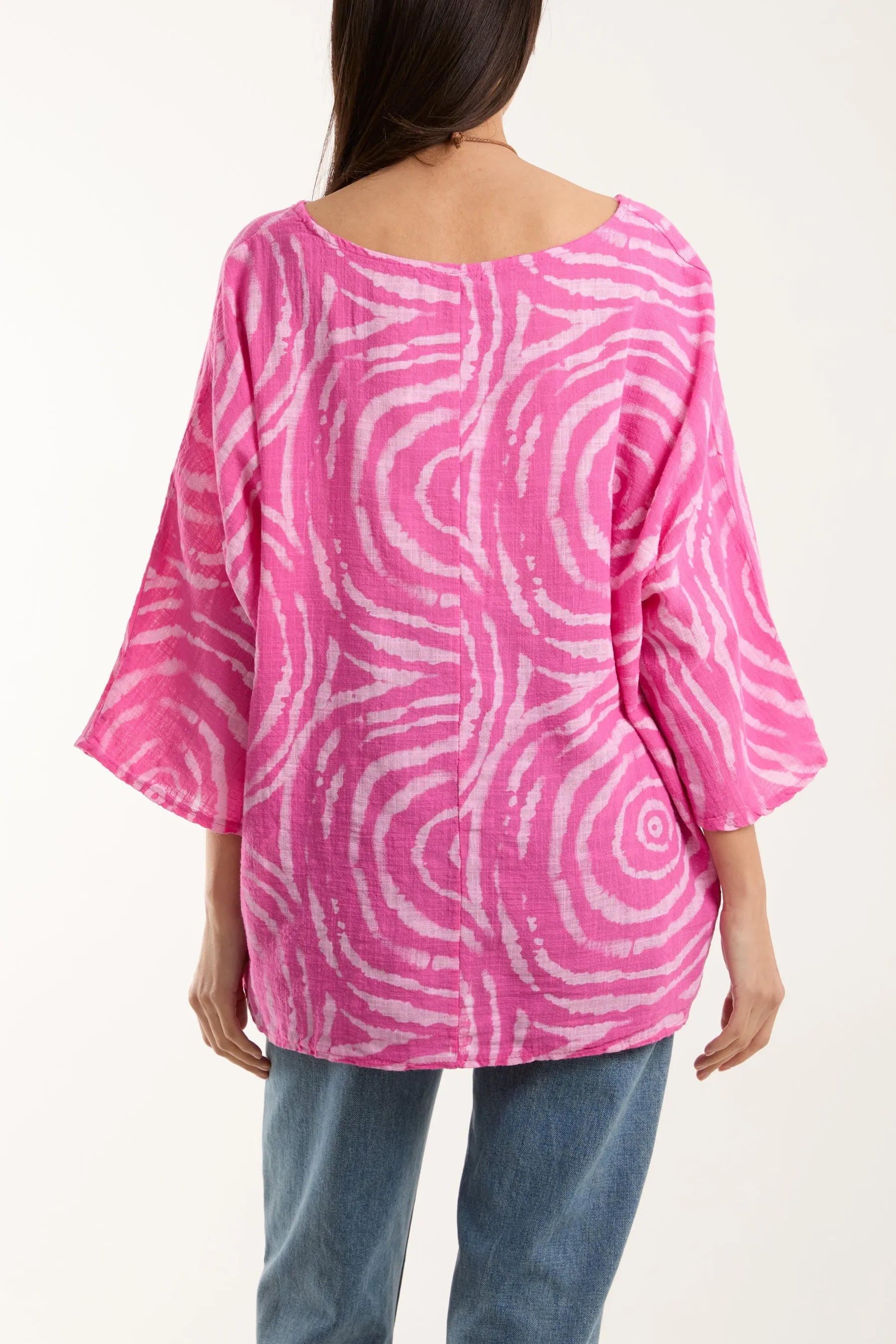 Swirl Necklace 3/4 Sleeve Blouse