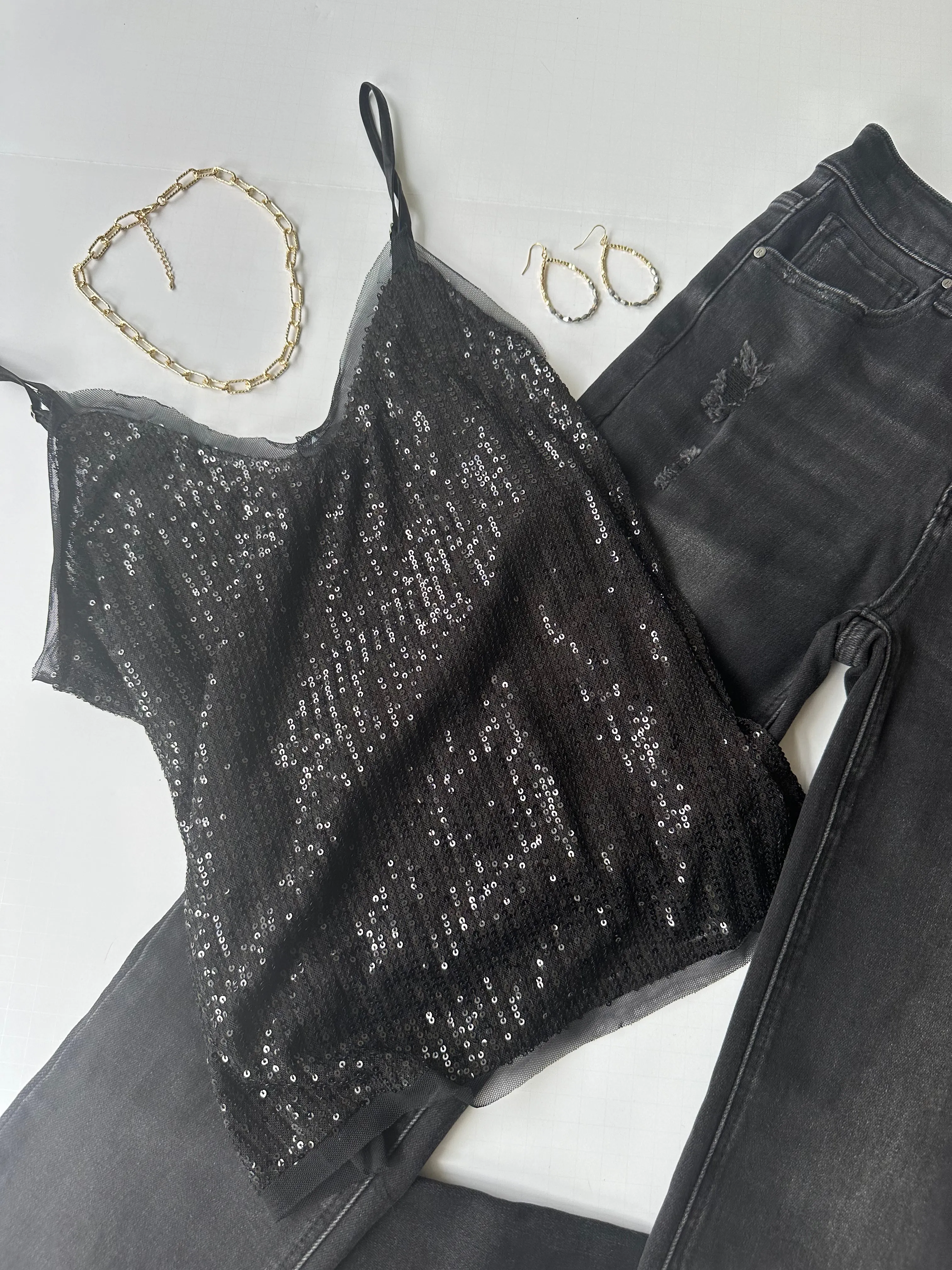 T198 SEQUIN CAMISOLE