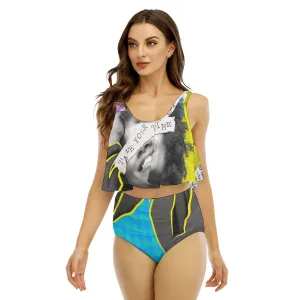 Take Your Time - Women's Ruffled Vest Bikini Swimsuit