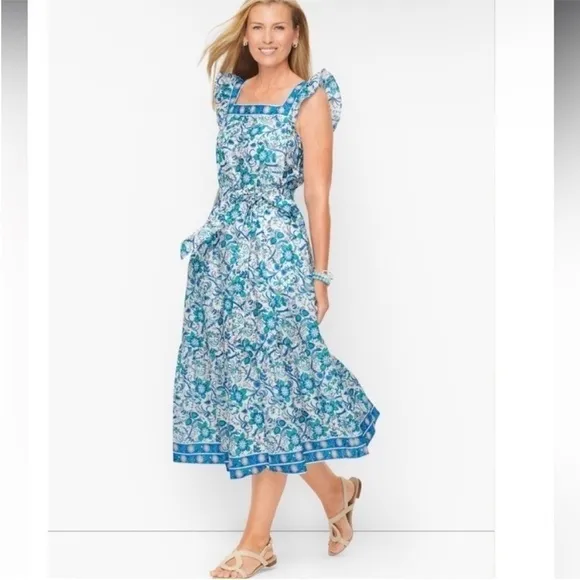 Talbots Voile Cotton Floral Maxi Dress