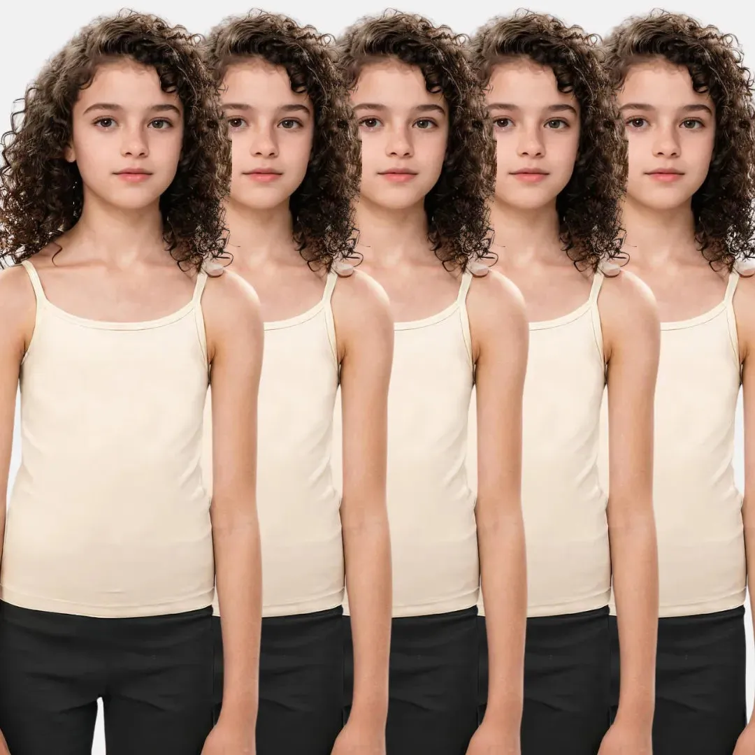 Teen Camisole | Flat Padded | Prevents Show Of Nipple Buds | Pack Of 5