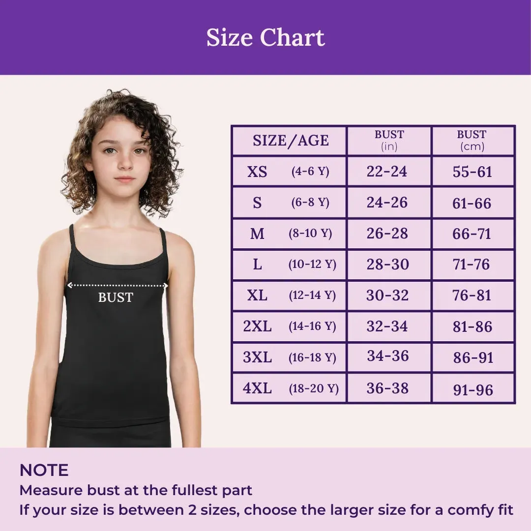 Teen Camisole | Flat Padded | Prevents Show Of Nipple Buds | Pack Of 5