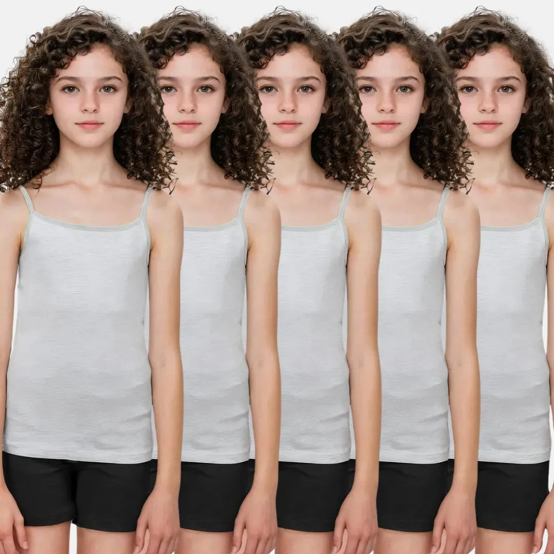 Teen Camisole | Flat Padded | Prevents Show Of Nipple Buds | Pack Of 5