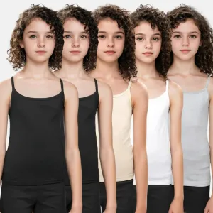 Teen Camisole | Flat Padded | Prevents Show Of Nipple Buds | Pack Of 5