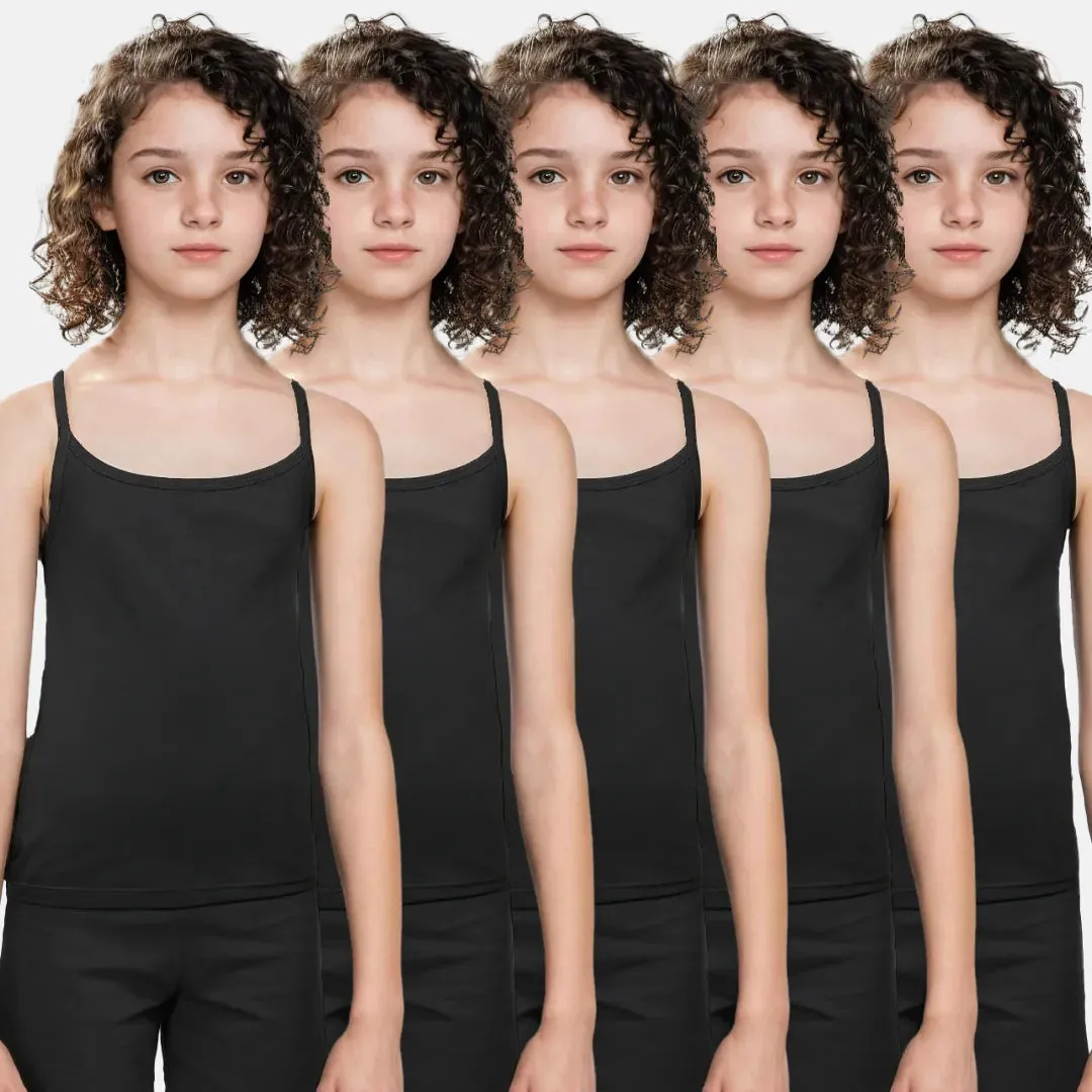 Teen Camisole | Flat Padded | Prevents Show Of Nipple Buds | Pack Of 5