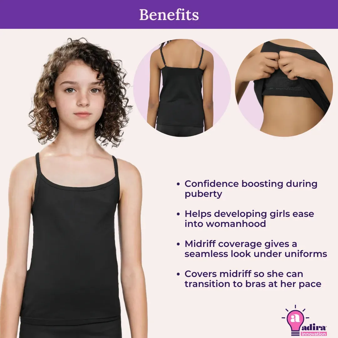 Teen Camisole | Flat Padded | Prevents Show Of Nipple Buds | Pack Of 5