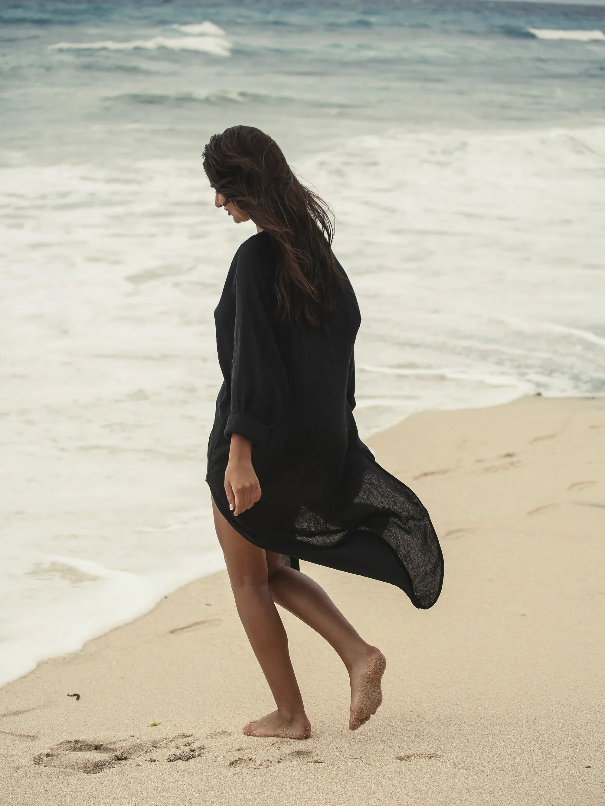 Terra Shirt Dress Black