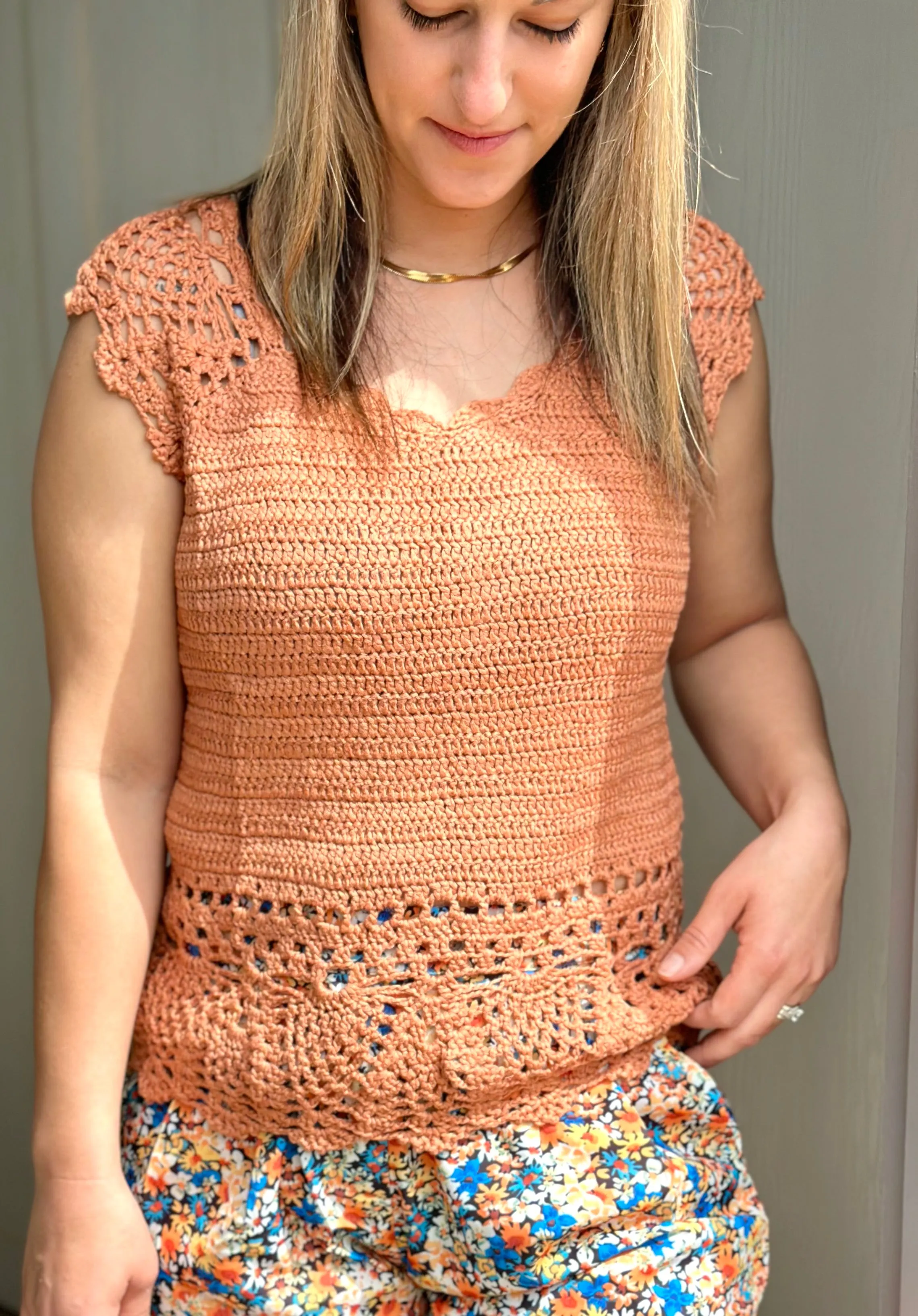 Terracotta Crochet Sleeveless