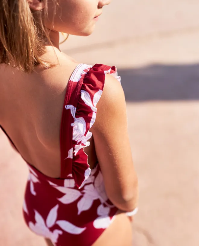 Thelma Ruffle Swimsuit - Gardenia Pepper