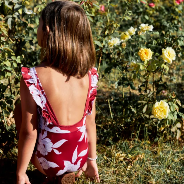 Thelma Ruffle Swimsuit - Gardenia Pepper