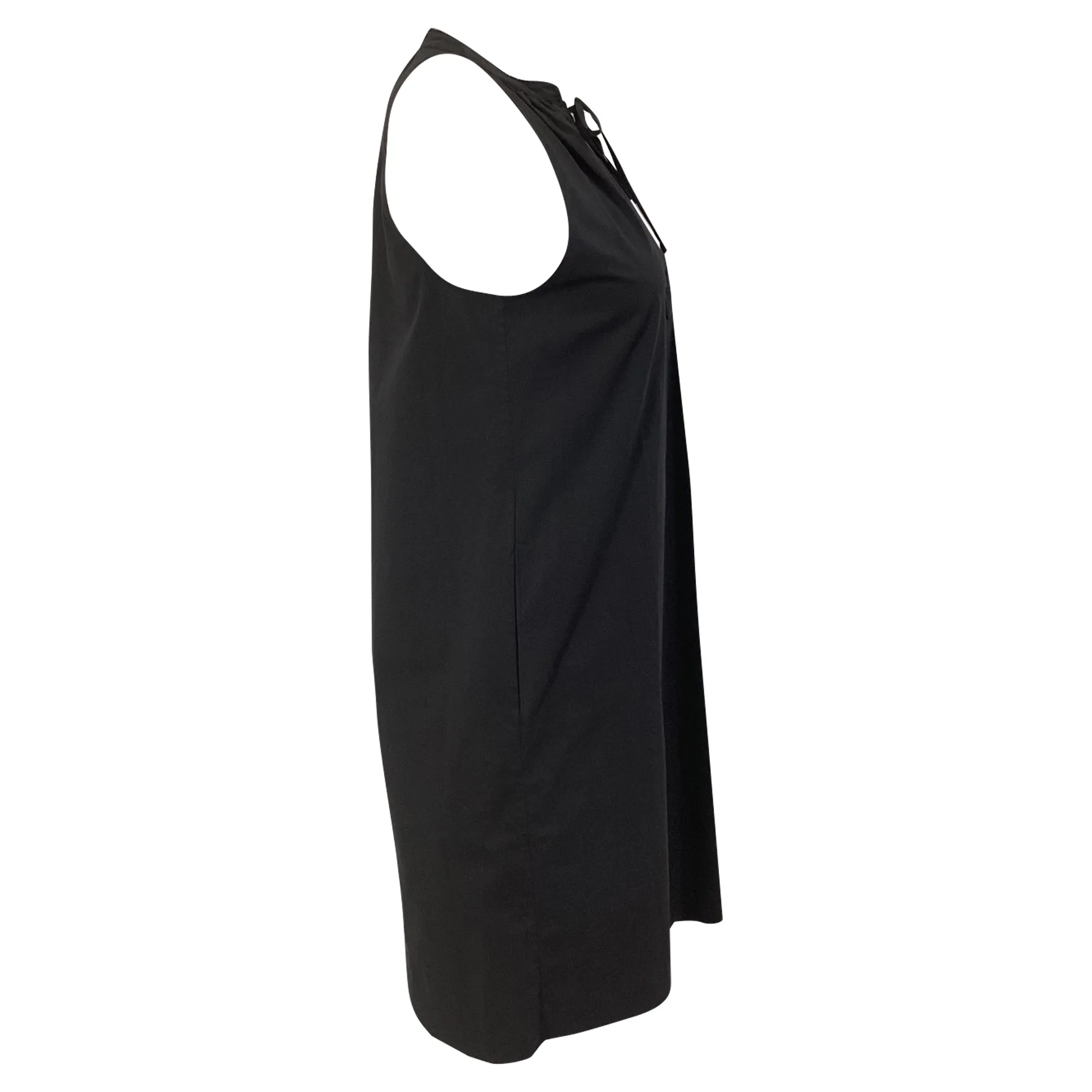 Theory Nallane Light Poplin Dress in Black Cotton