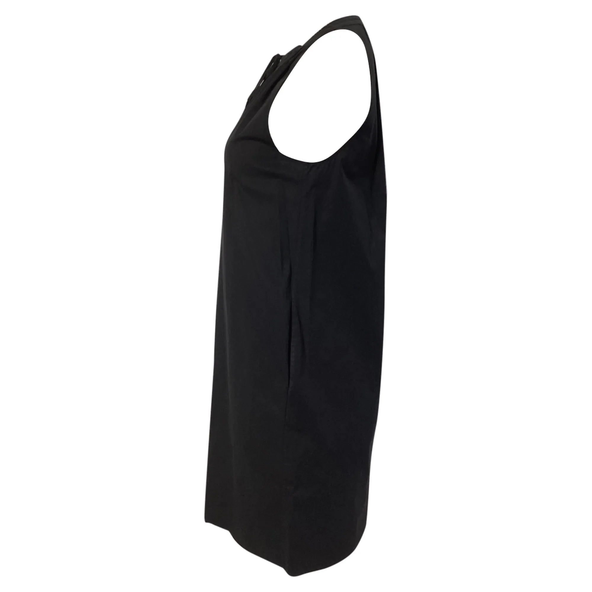 Theory Nallane Light Poplin Dress in Black Cotton