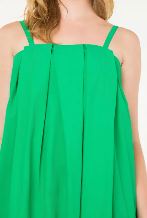 THML Solid Green Poplin Midi