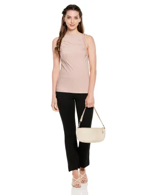 Tie Shoulder Pleated Cotton Modal Tank Top