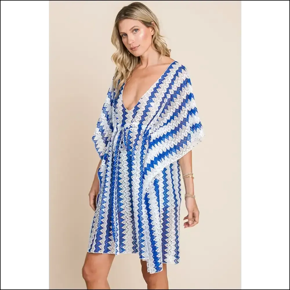 Tied Striped Plunge: your Beach Day's Best Kept Secret (no Sunscreen Needed!) 🌞