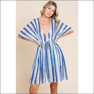 Tied Striped Plunge: your Beach Day's Best Kept Secret (no Sunscreen Needed!) 🌞
