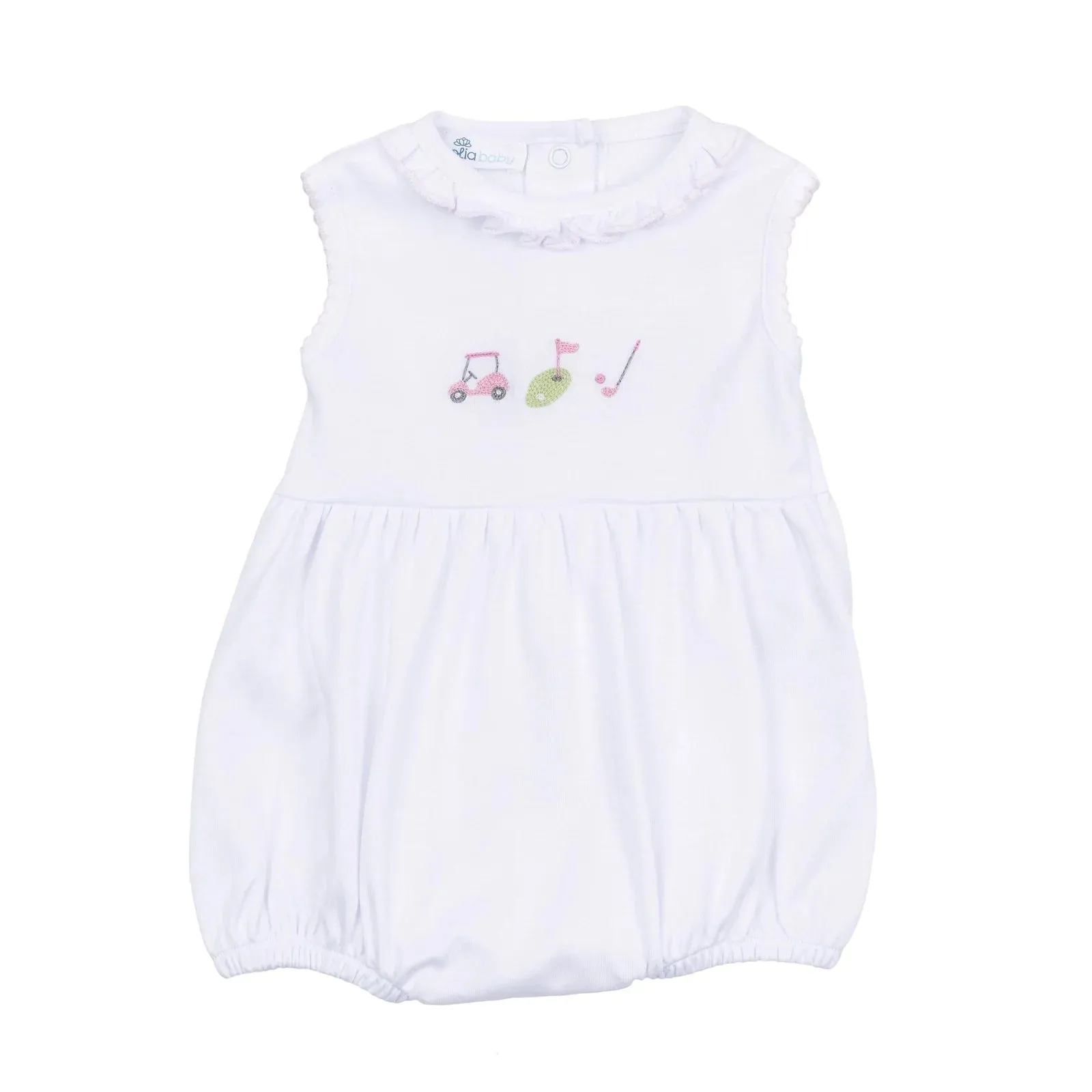 TINY TEE TIME EMBROIDERED SLEEVELESS GIRL BUBBLE