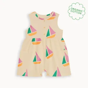 Tito - Pink Sailboat Baby & Kids Shorty Playsuit