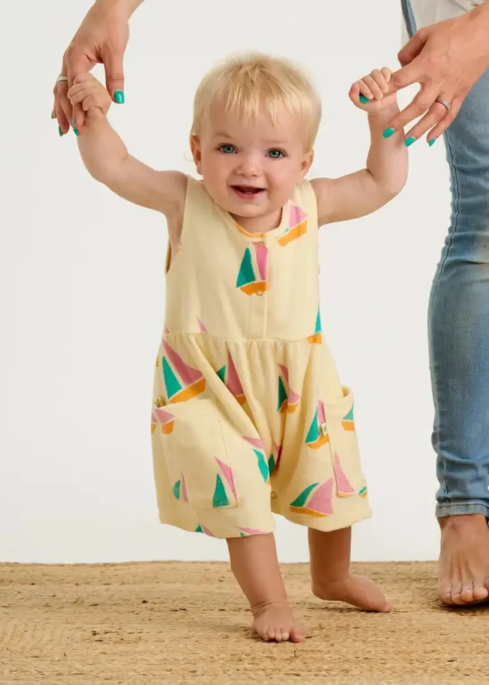 Tito - Pink Sailboat Baby & Kids Shorty Playsuit