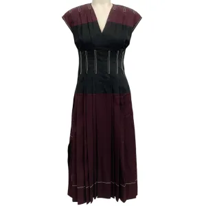 Tory Burch Evening Plum Cotton Poplin Claire Midi Dress