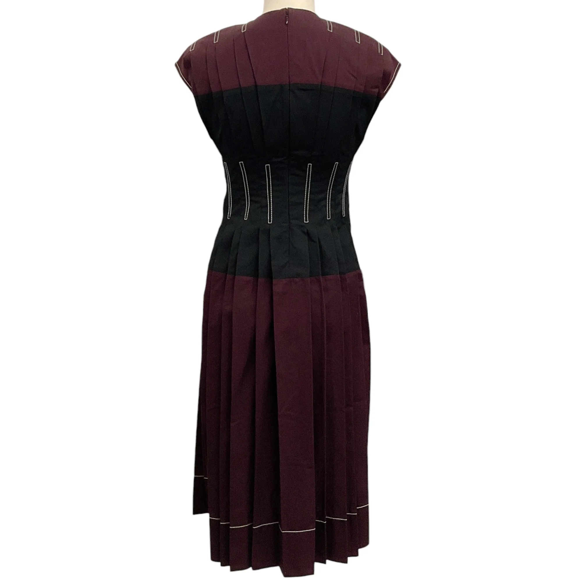 Tory Burch Evening Plum Cotton Poplin Claire Midi Dress