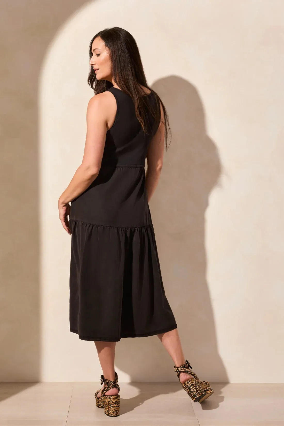 Tribal Mixed Media Midi Dress