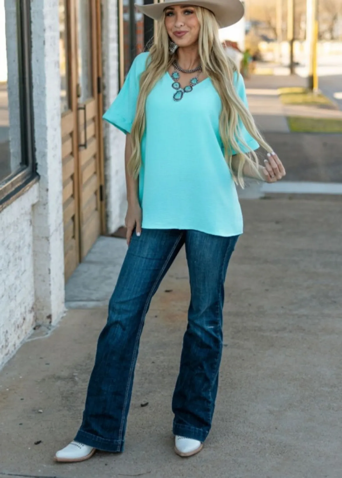 V-Neck Dolman Sleeve Blouse