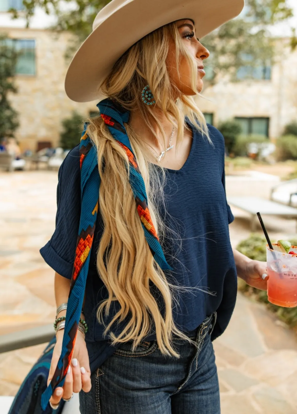 V-Neck Dolman Sleeve Blouse