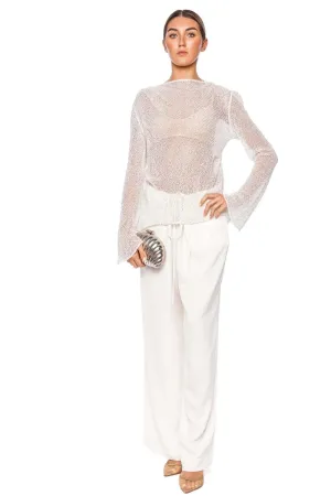 Valari Ivory Sequin Knit Top