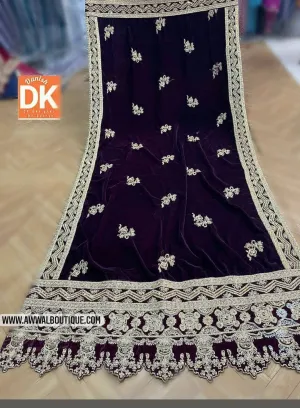 Velvet Embroidered Shawl 21/D 06