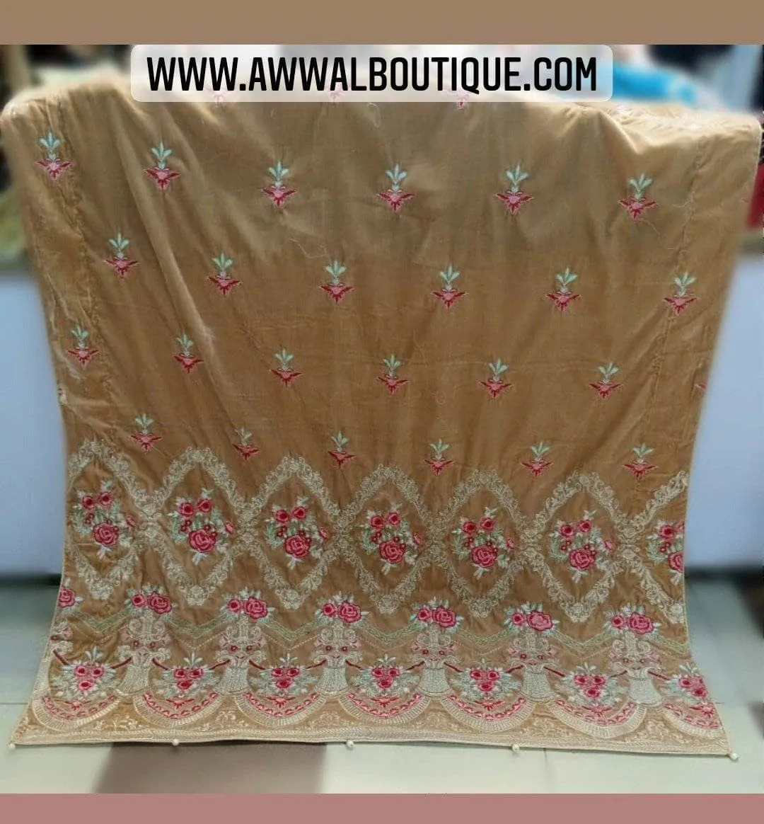Velvet Embroidered Shawl 21/D 12