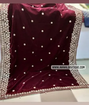 Velvet Embroidered Shawl 21/D 15